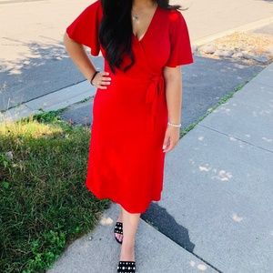 H&M Red Wrap Dress